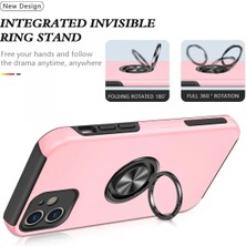 Starseven Newface Iphone 12 Kılıf Elit Yüzüklü Kapak - Pembe