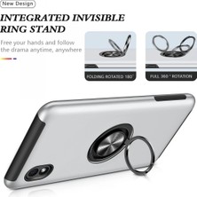 Olinea Newface Galaxy A01 Core Kılıf Elit Yüzüklü Kapak - Gümüş