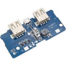 Voltaj Çift USB Çıkışlı Power Bank Kartı - Pil Seviye Göstergeli (2.1A ve 1A Çıkışlı)