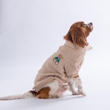 Pawstar Bej Teddywood Ayıcık Nakışlı Esnek Sıcak Tutan  Köpek Sweati Köpek Kıyafeti Kedi Kıyafeti