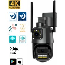 Sarftech 2+2 Mp Hd 4K Ip Kamera Wifi Özellikli Hareket Takipli Gece Sensörlü Güvenlik Kamerası Blm-61