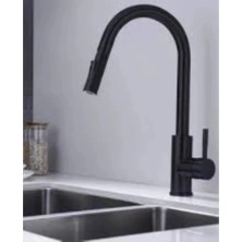 Uzman Armatür Spiralli Fonksiyonel Başlıklı Mutfak Evye Bataryası Siyah