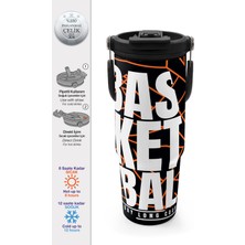 Coral High Basketbol Desenli Pipetli ve Direkt Içim Çelik Termos 900 ml 38743
