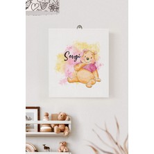 Lilabio Isme Özel Çocuk Odası Kanvas Tablo Winnie The Pooh (17X21 Cm)
