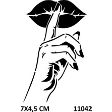 Airbrush Tattoo Sessiz Ol Dudak Yapışkanlı Stencil Süsleme ve Boyama Kalıbı