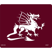 Airbrush Tattoo Uzun Kuyruk Ejderha Yapışkanlı Stencil Süsleme ve Boyama Kalıbı