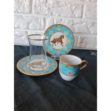 Konyax Cavallo 6 Kişilik 18 Parça Türk Kahve ve Çay Takımı