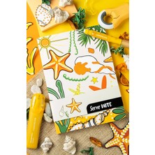 Hype Store Serve Defter Setı - Desenli Elma Hardal Sarısı Kutuda