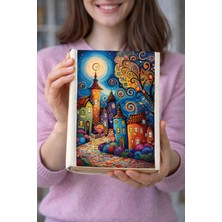 hg home&game Sokak Tablosu Temalı Bez Kitap Kılıfı – Baskılı Kumaş Kitap Kabı, Kitap Koruyucu Model 2