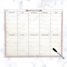 Kaia Life Şeffaf Kendiliğinden Yapışkanlı Kalemli Haftalık Planlayıcı 40CM-50CM