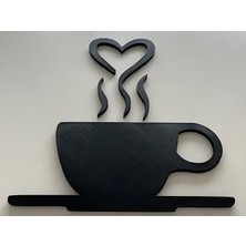 MisterionStudio Kahve Temalı Dekoratif Duvar Objeleri Siyah Fincan Tasarımı Modern Duvar Dekoru