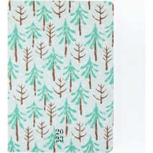 Hype Store , A5 Çam Ağacı Desenli Sert Karton Kapaklı 2023 Haftalık Ajanda, 128 Yaprak, Çizgisiz