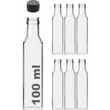 Hype Store Maraska Şeffaf 100 ml Sızdırmaz Kapaklı Boş Cam Şişe 6 Adet