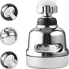 Die Grup Krom 3 Fonksiyonlu Mutfak Lavabo Başlığı 360 Derece Döner Musluk Ucu DIERSTP-32456