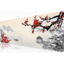 Hype Store Klasse Pro - 10 Farklı Model Dikişli Kenar 90X40 cm Mouse Pad (Cherry Blossom, 90X40 Cm)