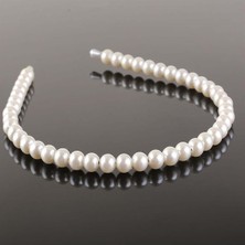 Boncukcu Abla Kadın Beyaz Incili Taç Inci Şık Taç