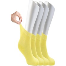 Ozzy Socks Kadın 4 Çift Bambu Lastiksiz Sıkmayan Diabetik Bilek Çorap