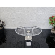 Atabey Home Paşabahçe Elegance Çizgili Gümüş Döküm Ayaklı Sunum Bölmeli Tabak Oval & Servis Tabağı 27CM