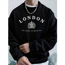 Londra Ingiltere Kraliyet Rozeti Baskı Erkekler Kapüşonlular Sonbahar Polar Sıcak Tişörtü Rah