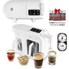 Karaca Sütlü Kahve ve Közde Pişirme Teknolojili Makine Mat Beyaz Hatır Plus Barista 6 In 1