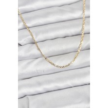 HERŞEYBURDAMODA cm 14K Gold Renk Pirinç Lazer Model 60 cm Kadın Kolye