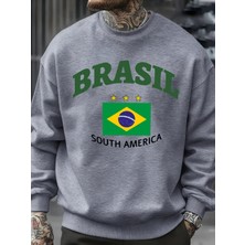 Brezilya Güney Amerika Baskılar Erkek Kazak Trendy Polar Kazak Sonbahar O-Yaka Giysiler Sıcak