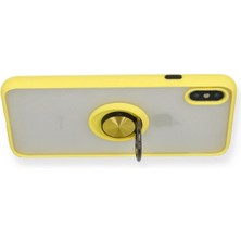 Olinea Newface Iphone x Kılıf Montreal Yüzüklü Silikon Kapak - Sarı