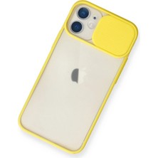 Olinea Newface Iphone 11 Kılıf Palm Buzlu Kamera Sürgülü Silikon - Sarı