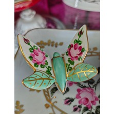 Manushum Kelebek Porselen Aksesuar-Mint 1 Adet