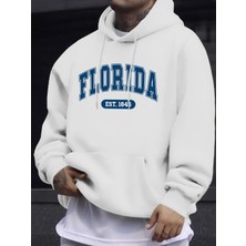 Florida Est 1845 Mektup Yaratıcı Baskı Erkek Polar Giyim Sonbahar Günlük Eşofman Temel Spor K