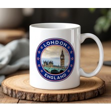 BB Design London England Tasarımlı Beyaz Seramik Baskılı Kupa Bardak 330 ml