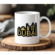 BB DESIGN Dubai Görsel Tasarımlı Beyaz Seramik Baskılı Kupa Bardak 330 ml
