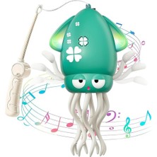 Canda Oyuncak Dans Eden Dansçı Ahtapot Sensörlü Sarjlı Ledli  Işıklı ve Müzikli Yeşil