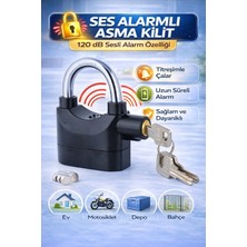 Ecuy 110 Db Alarmlı Asma Kilit Darbeye Duyarlı Su Geçirmez Çinko Gövde Yüksek Güvenlik Kilidi