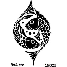 Airbrush Tattoo Sonsuz Balık Yapışkanlı Stencil Süsleme ve Boyama Kalıbı