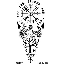 Airbrush Tattoo Viking Ağacı Yapışkanlı Stencil Süsleme ve Boyama Kalıbı Stencil Kalıp