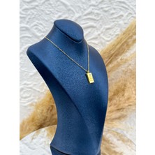 Livora Jewelry 925 Ayar Gümüş Gold Renk Gram Kolye – Altın Görünümlü Özel Tasarım