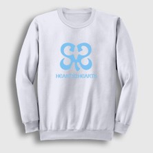Presmono Unisex Beyaz Logo K-Pop HEARTS2HEARTS Sweatshirt