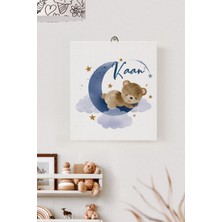 Lilabio Isme Özel Çocuk Odası Kanvas Tablo Ayıcık (17X21 Cm)