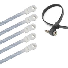 Powermaster PM-26330 Vida Delikli Kablo Bağı Plastik Kelepçe 100LÜ Paket Beyaz 3.6X150MM