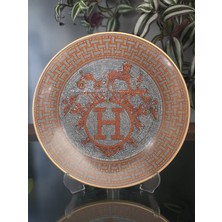 Konyax Servis Tabağı Set Porselen 6 Kişilik Honey Turuncu