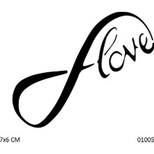 Airbrush Tattoo Sonsuz Aşk Yapışkanlı Stencil Süsleme ve Boyama Kalıbı