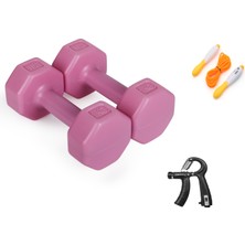 Besinistanbul Psspor 2 x 1 Pembe Renk Dambıl Set + Ayarlanabilir El Yayı + Atlama Ipi