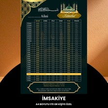 Navlu Store Ramazan Imsakiyesi - 170 gr - A4 Boyut Kişiye Özel Isimli & Logolu 100 Adet Koyu Yeşil