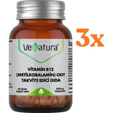 venatura b12 metilkobalamin odt 90 tablet - 3 adet (toplam 270 tablet) - dezenfektan hediyeli (%72 alkol)