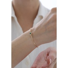 Yavuz Kuyumculuk 14 Ayar Altın Zümrüt Taşlı Kelepçe