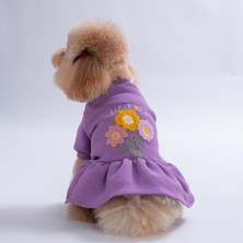 Pawstar Lila Arosa Nivalis Çiçek Nakışlı Kedi Köpek Elbisesi Köpek Kıyafeti Kedi Kıyafeti
