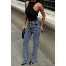 Madame Melek Tasarım Pinterest Model Kot Pantolon Jeans Ithal Kumaş Kalite Palazzo Pantolon Taş Baskılı