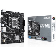 Kaia Life Asus Prıme H610M-K Argb, 2xddr5, M.2,d-Sub, Hdmı,12-13.14.nesil, LGA1700 Soket, Anakart
