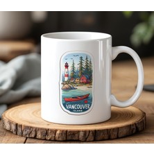 BB DESIGN Vancouver Tasarımlı Beyaz Seramik Baskılı Kupa Bardak 330 ml